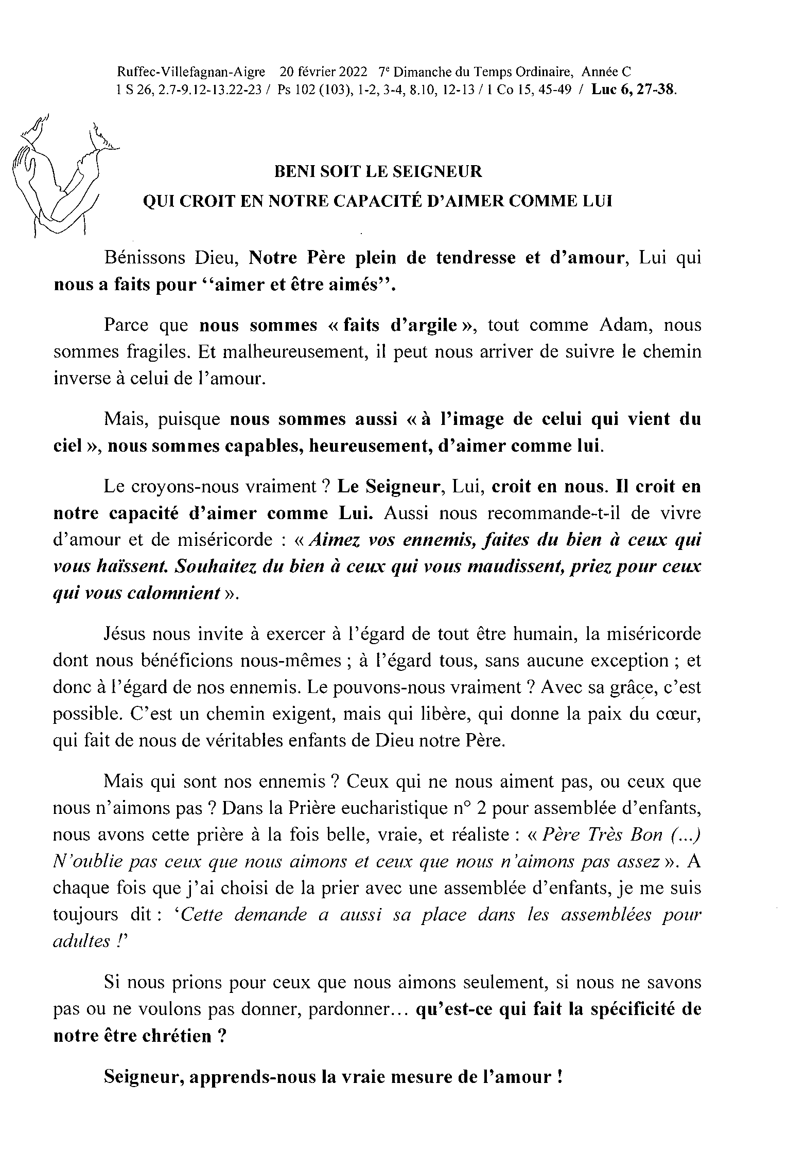 Qui Se Haissent En 7 Lettres Capable d'aimer comme le seigneur - Doyenné Nord Charente